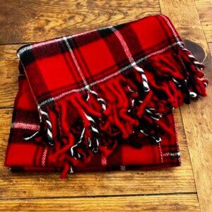 Red, White, & Black Faribo Lap Blanket w/ cushioned carrier w/handles